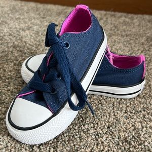 Navy/Pink Toddler Converse